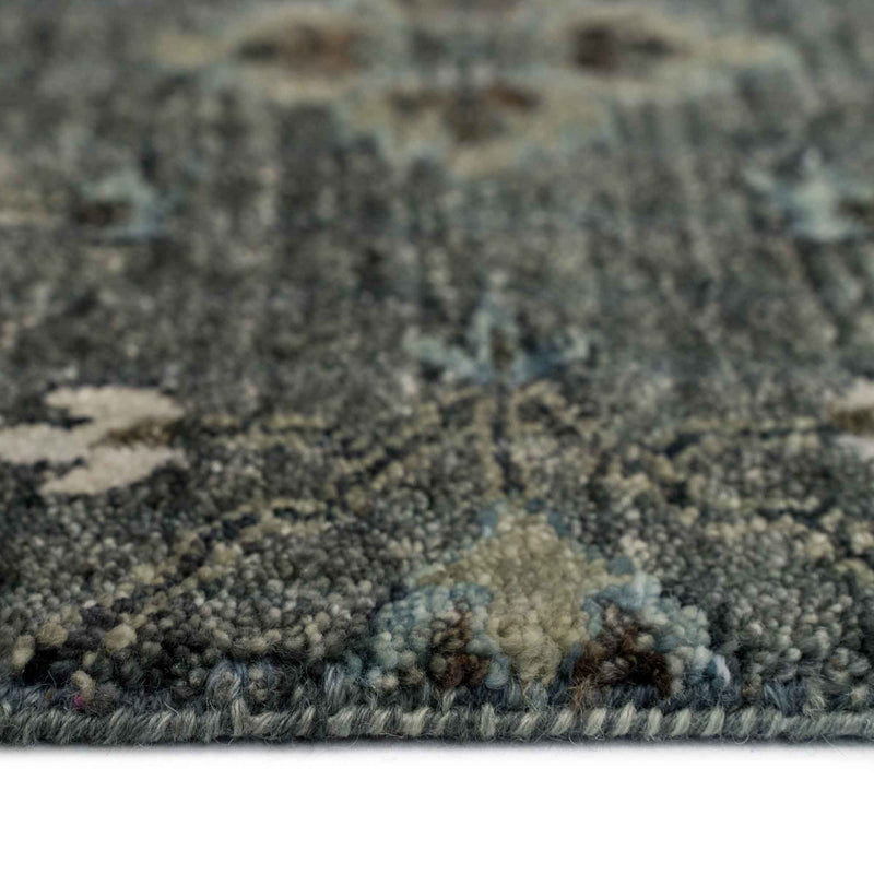 Ethereal Steel Hand Knotted Rug Rectangle Cross Section image