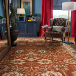Ashia Rust Ivory Hand Knotted Rug Rectangle Roomshot image