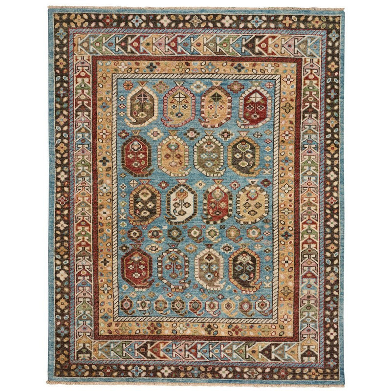 Charise-Shirvan Blue Amber Hand Knotted Rug Rectangle image