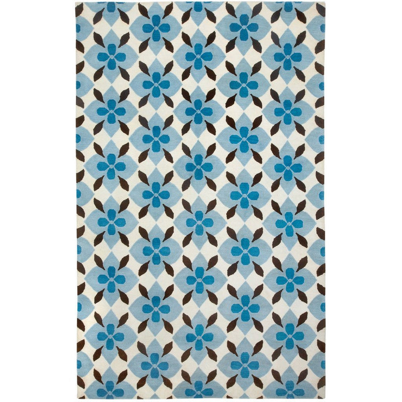 Coco's Flower Peacock Brown Hand Knotted Rug Rectangle image