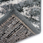 Mineral-Flamestitch Blue Slate Machine Woven Rug Rectangle Back image