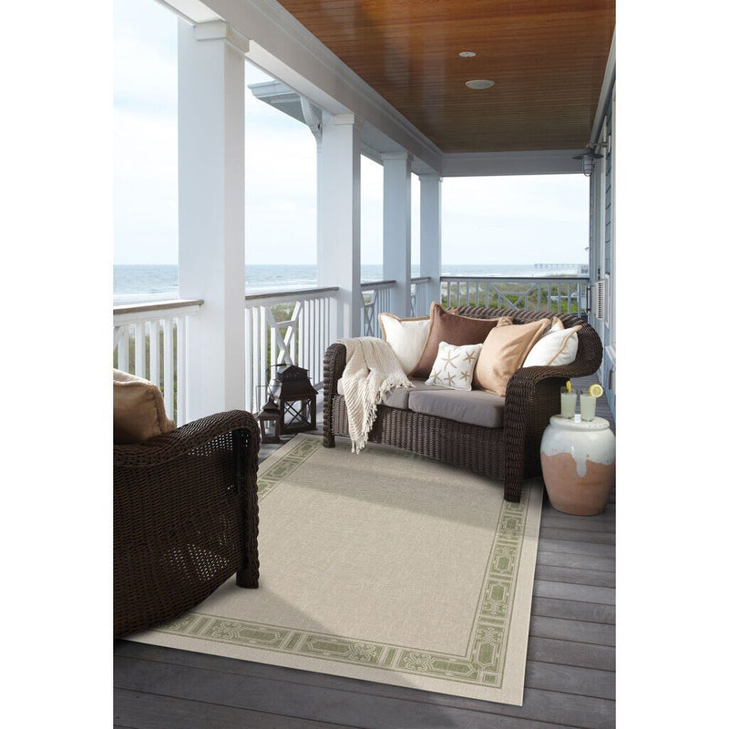 Finesse-Motif Sage Machine Woven Rug Rectangle image