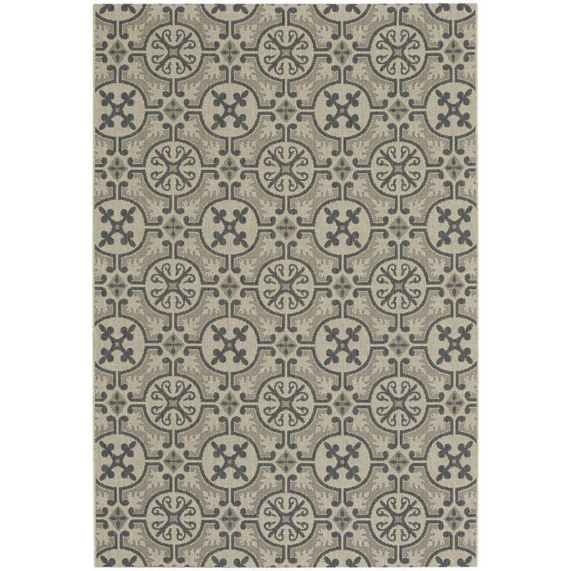 Finesse-Tile Charcoal Machine Woven Rug Rectangle image