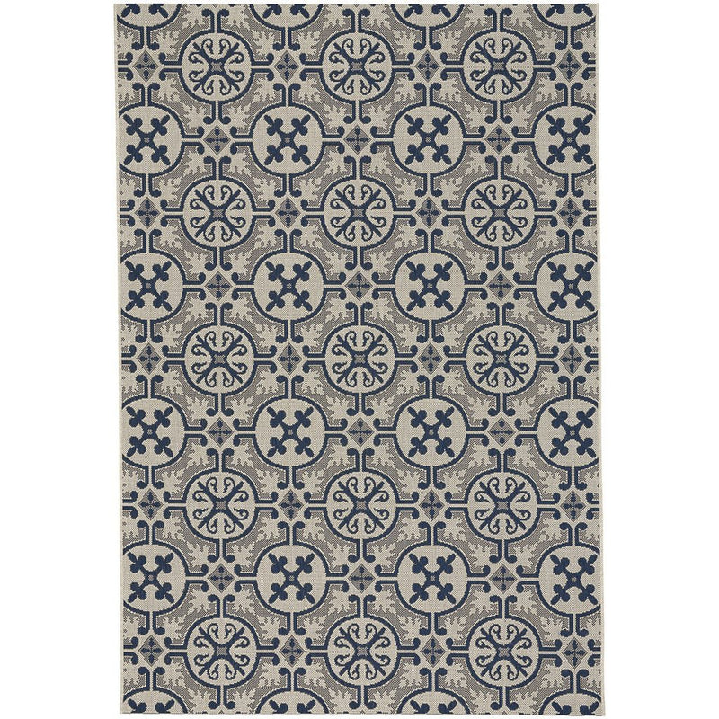 Finesse-Tile Navy Machine Woven Rug Rectangle image
