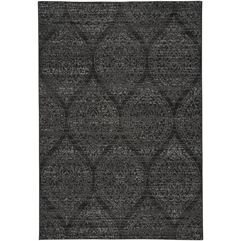 Quarry Black Grey Machine Woven Rug Rectangle image