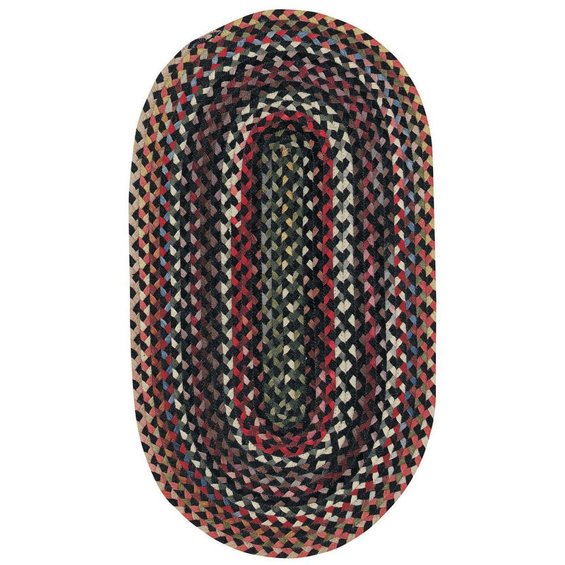 Plymouth Black Braided Rug Oval image
