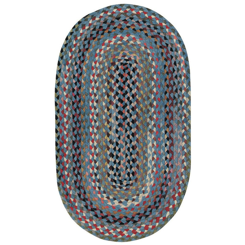 Plymouth Colony Blue Braided Rug Oval image