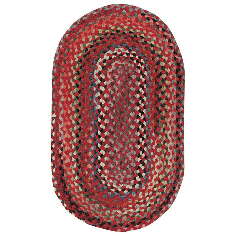 Plymouth Country Red Braided Rug Oval image