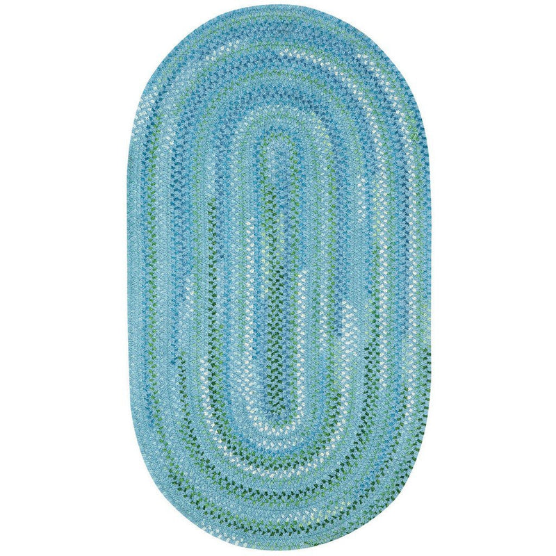 Sailor Boy Deep Blue Sea Braided Rug Oval image