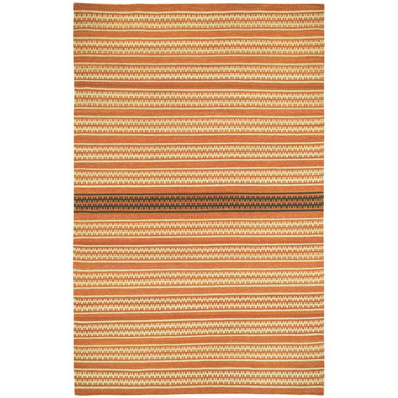 Dokka Stripe Saffron Kettle Flat Woven Rug Rectangle image